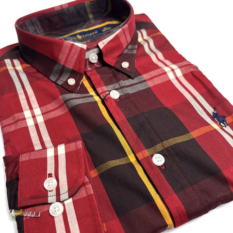 PRL two toned check Shirt | Red