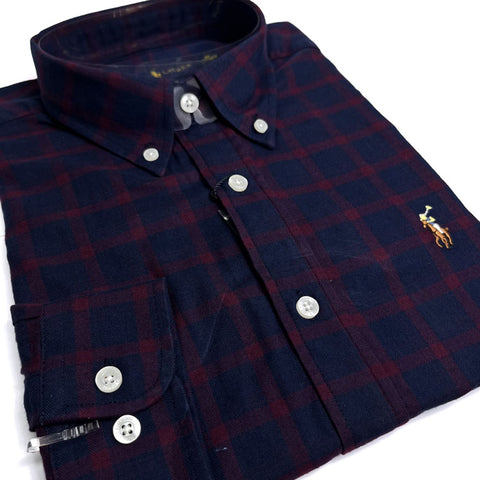 PRL two toned check Shirt | Navy Blue