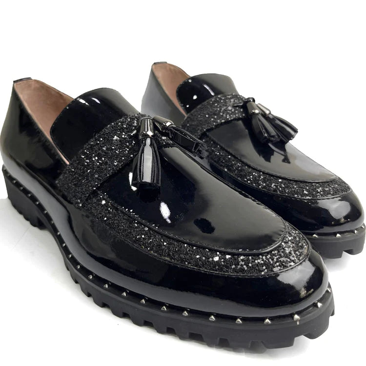 Size 42, 43- GC tasseled two toned Bold sole | Black