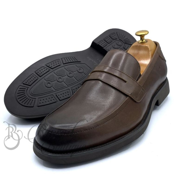 Clarks Leather Mens Penny Loafers |Brown