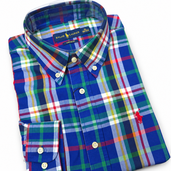 PRL pastel check Dress shirt | Blue/Green