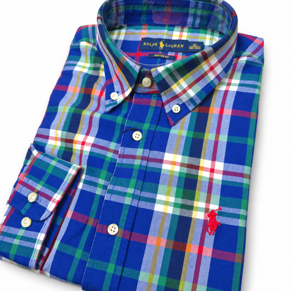 PRL pastel check Dress shirt | Blue/Green