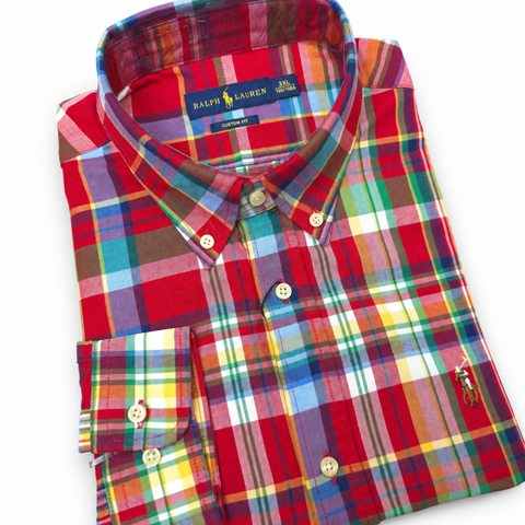 PRL pastel check Dress shirt | Red