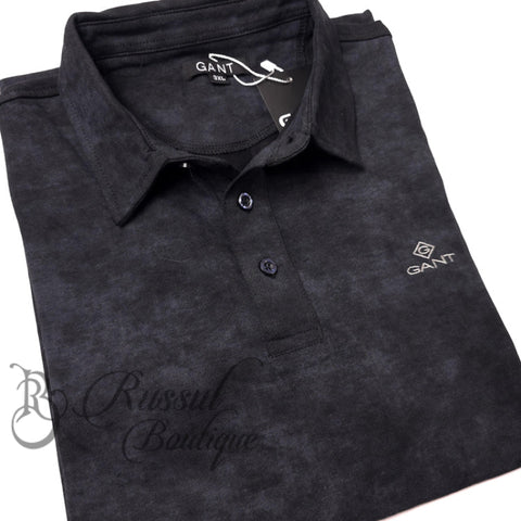 GNT cloudy print polo shirt | Black polo