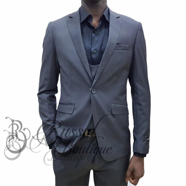 Men's 3-piece business Suit | Grey - Russul boutique