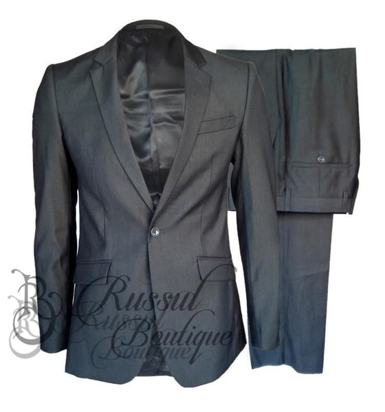 Mens Suit With Single Button | Grey