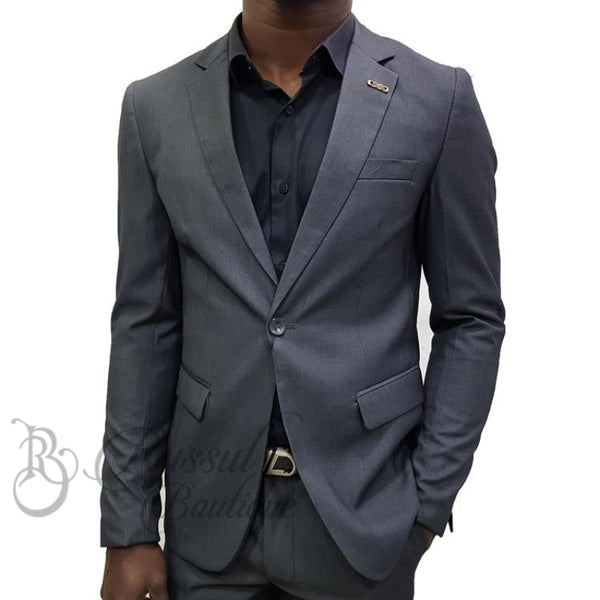 Mens Suit With Single Button | Grey