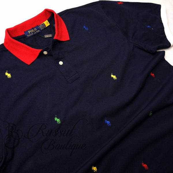 PRL bubbly designer polo shirt | Navy blue polo