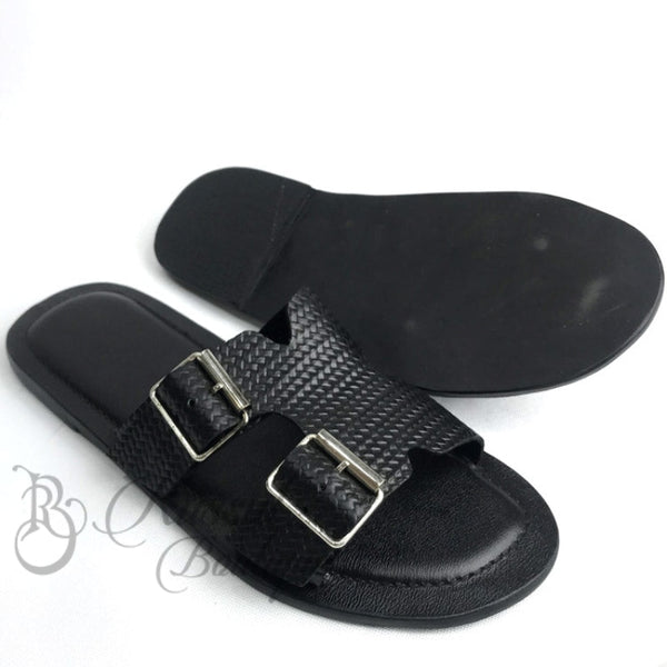 Rb Classic Weave Slip-On | Black Sandals