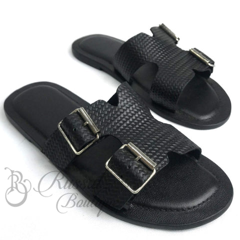 Rb Classic Weave Slip-On | Black Sandals