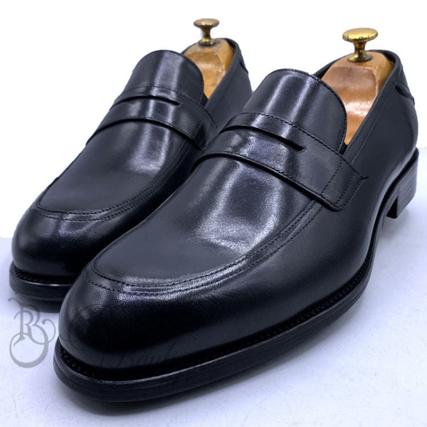 Tf Leather Mens Penny Loafers | Black Shoe