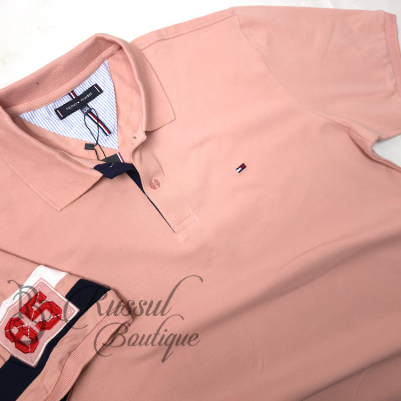 BIG- THF 85' crested polo shirt | Peach