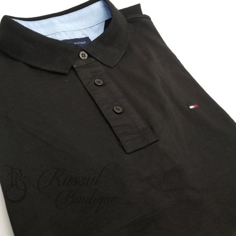 Thf Designer Plain Polo Shirt | Black Shirts
