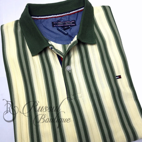 THF textured two toned polo shirt | Green polo