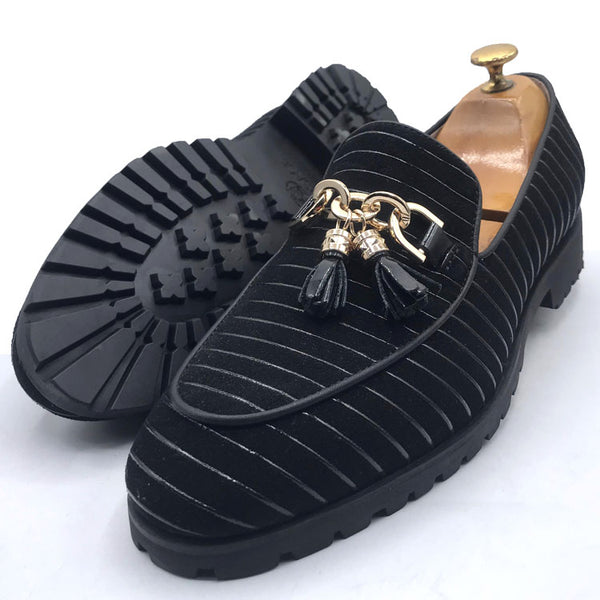 VSC striped tasseled designer Bold sole | Black