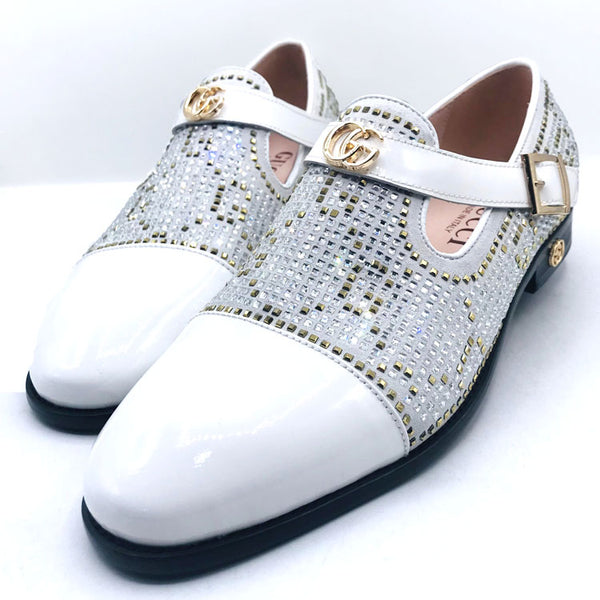 VSC two toned studded sandals | White