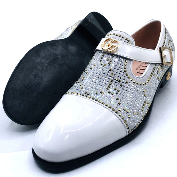 VSC two toned studded sandals | White