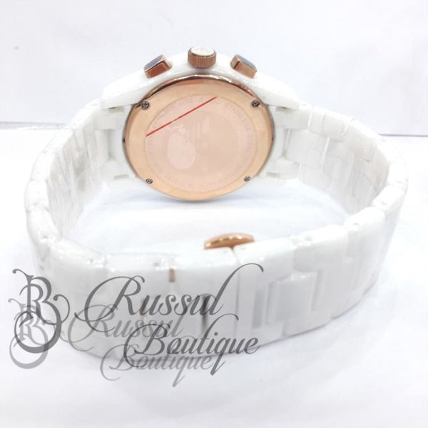 Armani chronograph Twin watch | Ceramic white - Russul boutique