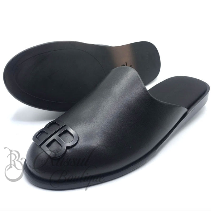 BB crested leather half shoe Black - Main Image