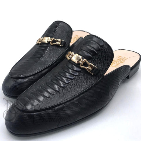 Big- Sf Skin Mules For Men | Black Shoes