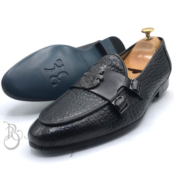 Billionaire Leather Doublestrap Monk Shoe | Black Shoes