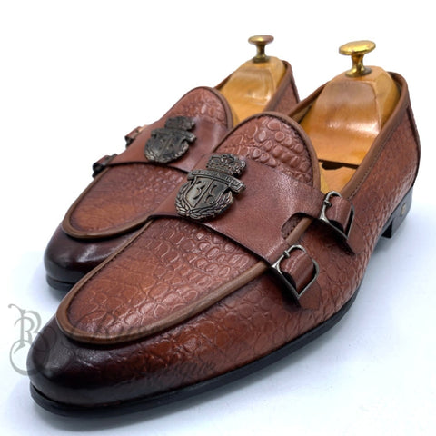 Billionaire Leather Doublestrap Monk Shoe | Brown Shoes