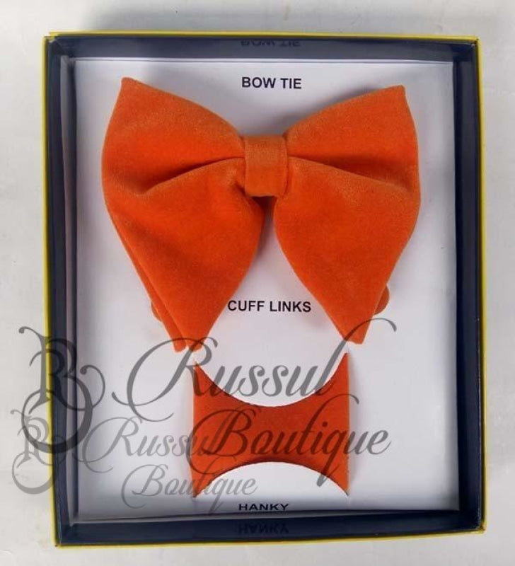 Butterfly Velvet Bow Tie |Orange