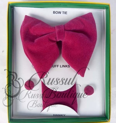 Butterfly Velvet Bow Tie |Pink