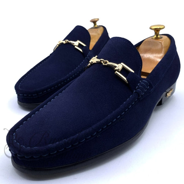 Gc Classy Suede Horsebit Loafers | Blue Shoes