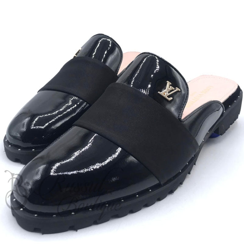 LV banded wetlook mules