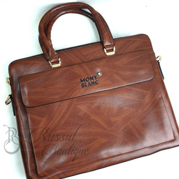 Mb Pattern Business Bag For Men | Brown Bag