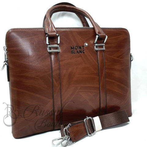 Mb Pattern Leather Bag For Men | Brown Bag