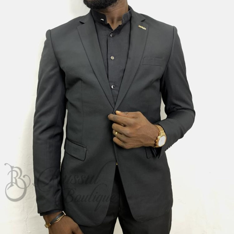 Mens Suit With Single Button |Black