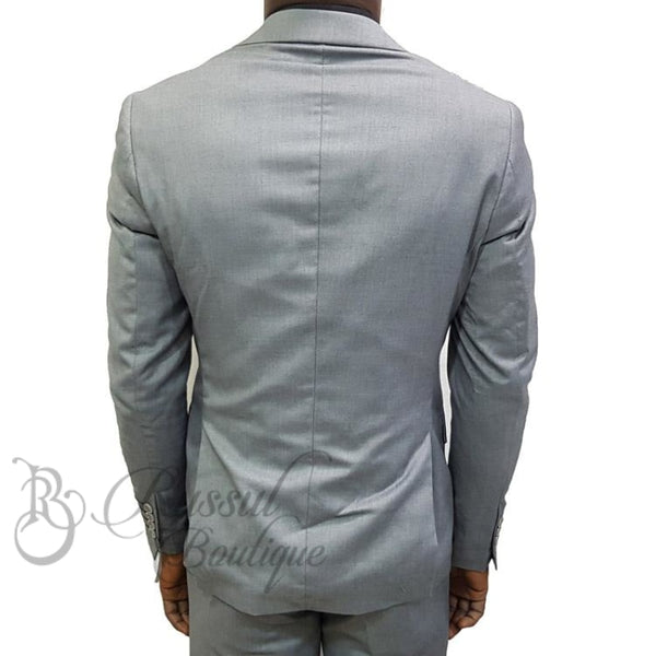 Mens Suit With Single Button |Grey