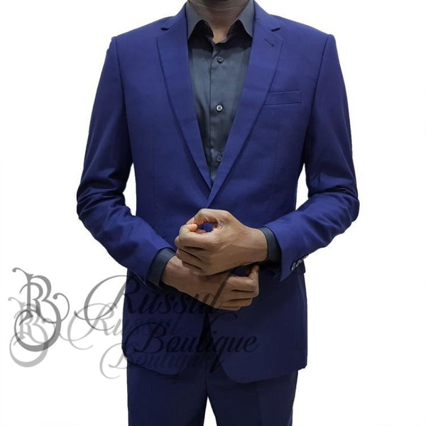 Mens Suit With Single Button | Navy Blue