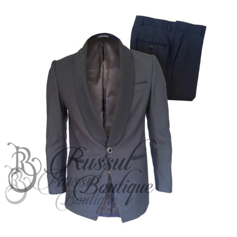 Men's Tuxedo with Single Button |Grey - Russul boutique