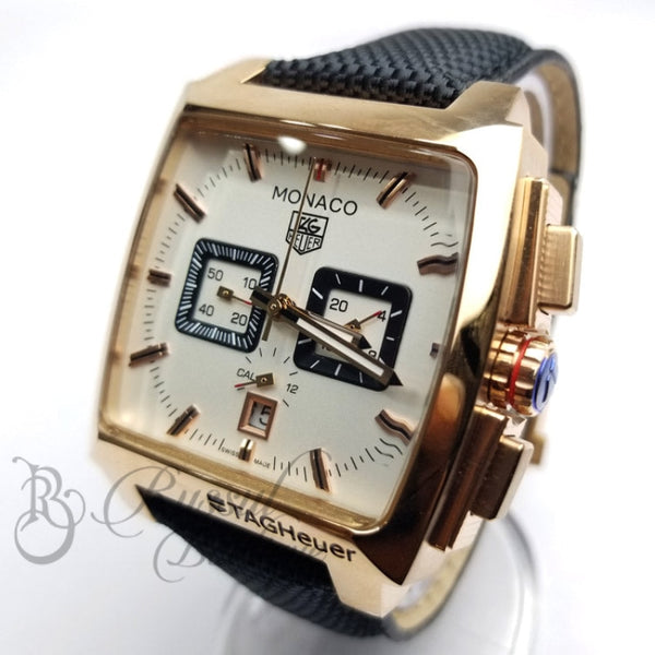 Mnc Chronograph Mens Leather Watch | Rosegold Watch