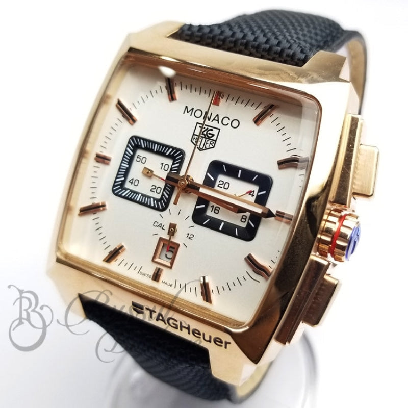 Mnc Chronograph Mens Leather Watch | Rosegold Watch
