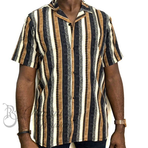 Nino Ropa Cuba Striped Shirt | Brown Shirts