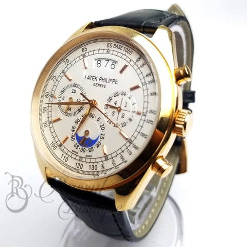 Ptk Chronograph Leather Watch | Rosegold Watch