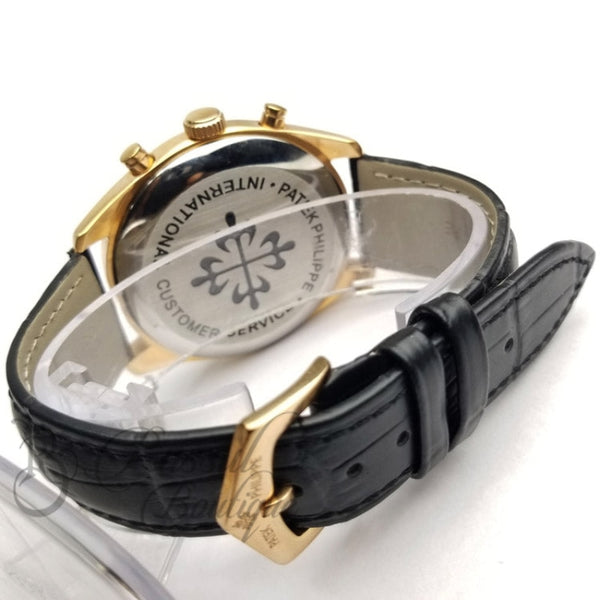 Ptk Chronograph Leather Watch | Rosegold Watch