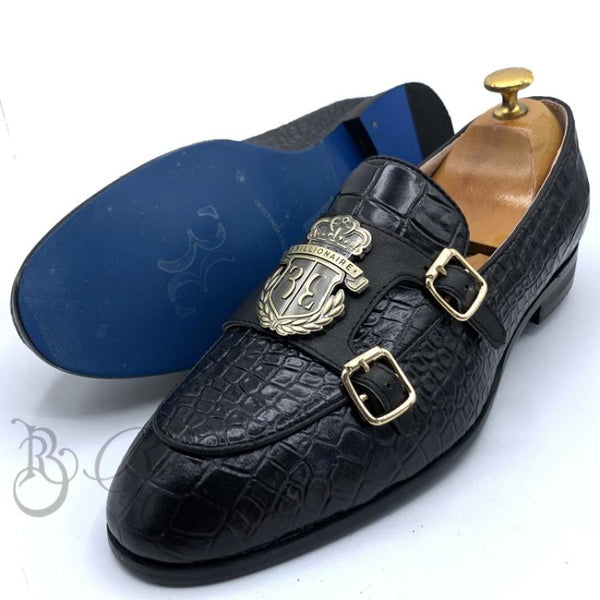 Billionaire Leather Doublestrap Monk Shoe | Black Shoes
