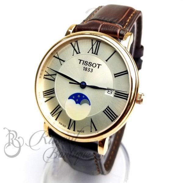 Tst Leather Watch For Men | Rosegold Watch